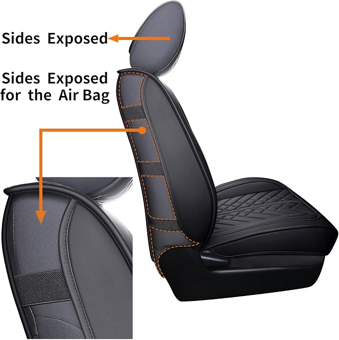 Tomatoman Tacoma Car Seat Covers Compatible with Toyota Tacoma Truck 2005-2024 2025 2026 Access Crew Double Cab TRD Sport Offroad Limited SR5 V6 Cushions(Full Set/Black)