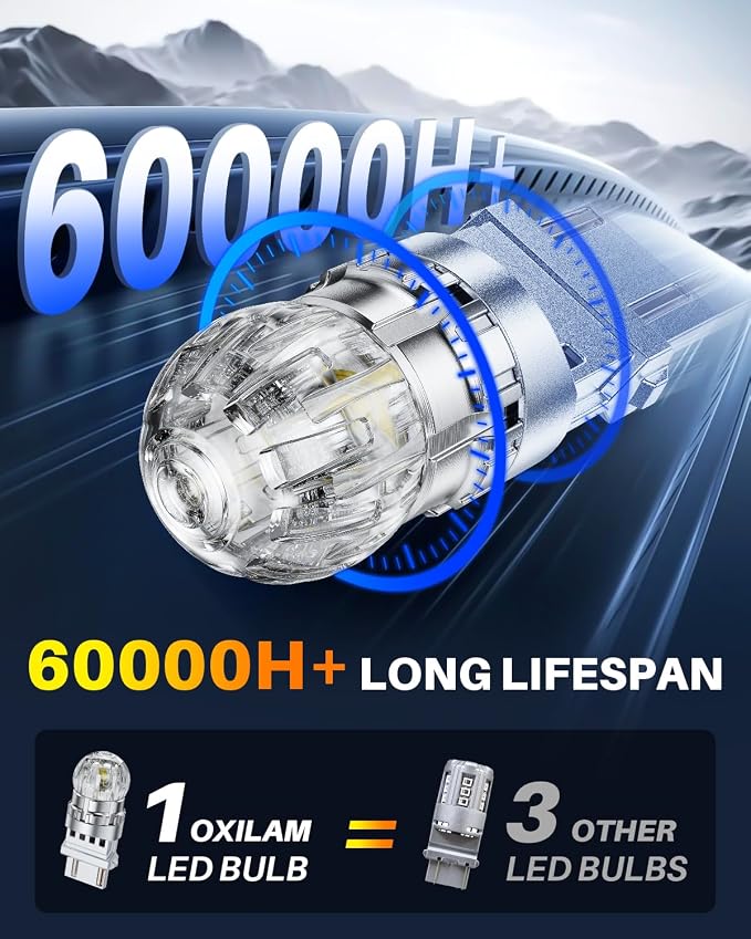 OXILAM 3157 LED Bulb White Reverse Lights, Super Bright 3156 3056 3057 4057 4157 3047 3457 4114 LED Bulb for Backup Light, Tail Light, Brake DRL Turn Signal Parking Light Bulbs, Pack of 2