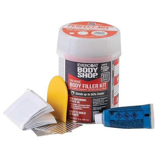 Evercoat Body Shop 105015 Pro-Grade Body Filler Kit, Easy to Build and Shape, Multipurpose for Dents in Aluminum, Fiberglass & More, Easy Mix Hardener Included 13 Fl Oz.