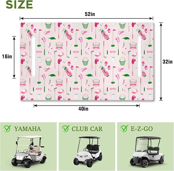Golf Cart Seat Covers Club Car Golf Cart Accessories for Men Women Golf Carts Seat Towel Blanket 2-Seat Golf Cart Decorations