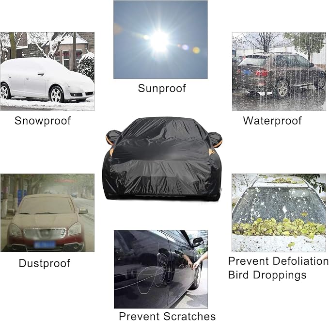 UV Protection Car Cover Windproof Dustproof Scratch Resistant Outdoor Universal Full Car Covers for Sedan XXL