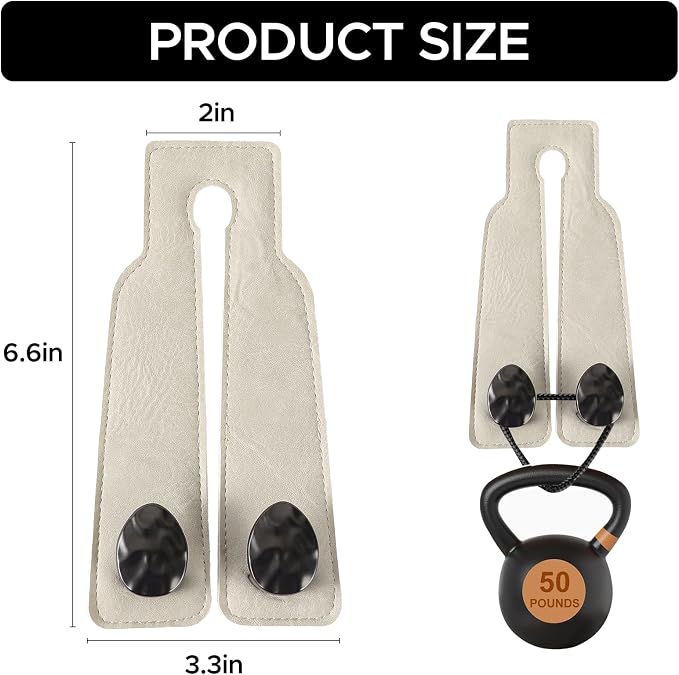 Leather Car Purse Hook for Headrest, 4 Pack, White-Black | Twin Hooks Headrest Hangers, 2/4 Pack, No-Slip, Scratch-Proof, Holds Purses, Backpacks, Grocery Bags, Car Organizer Gift