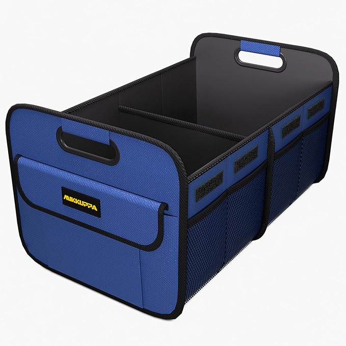 MIKKUPPA Car Trunk Organizer - 70L Collapsible Trunk Organizer with Reinforced Handles for Groceries, Car Storage Organizers for SUV Auto Truck Van with Non Slip Bottom (Blue)
