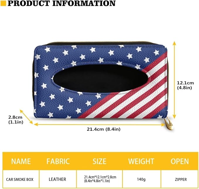 Flag Pattern Leather Car Tissue Holder for Car Sun Visor and Back Seat PU Leather Car Visor Accessories Automotive Visor Tissue Holder