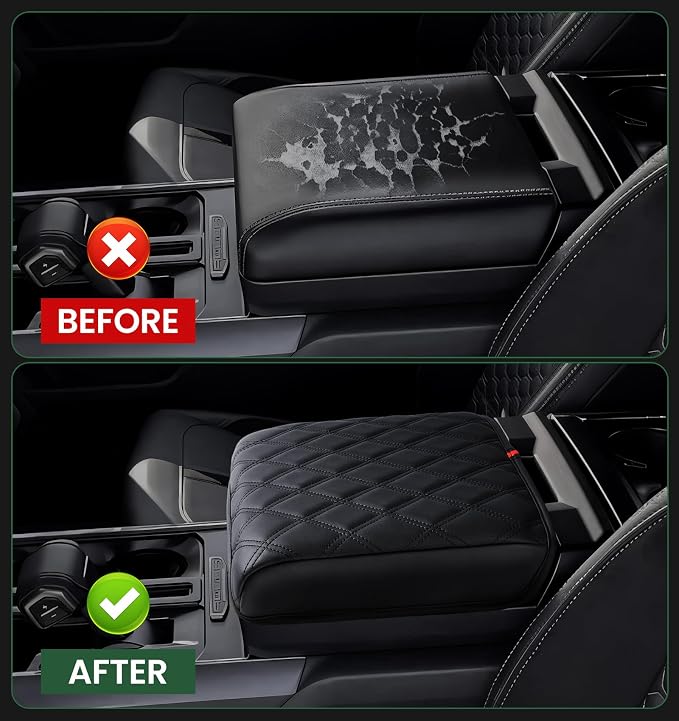 Center Console Cover for 2021-2025 Ford F150 Truck Interior Accessories, 2022-2025 F150 Lightning Armrest Middle Console Cover Anti-Scratch Protector Cushion Pad (Only for Work Surface Console)