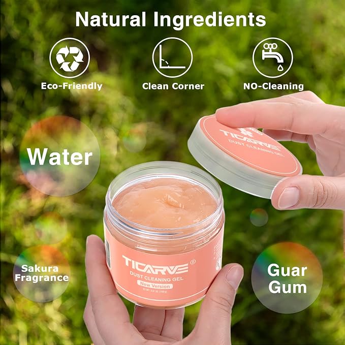 TICARVE Cleaning Gel for Car Interior Cleaner Cleaning Tools Upgrade Orange | Car Interior Keyboard Dust Cleaner Putty, Auto Detailing Tools, Tiny Crevices Cleaning Slime, Reusable Dust Cleaning Gel
