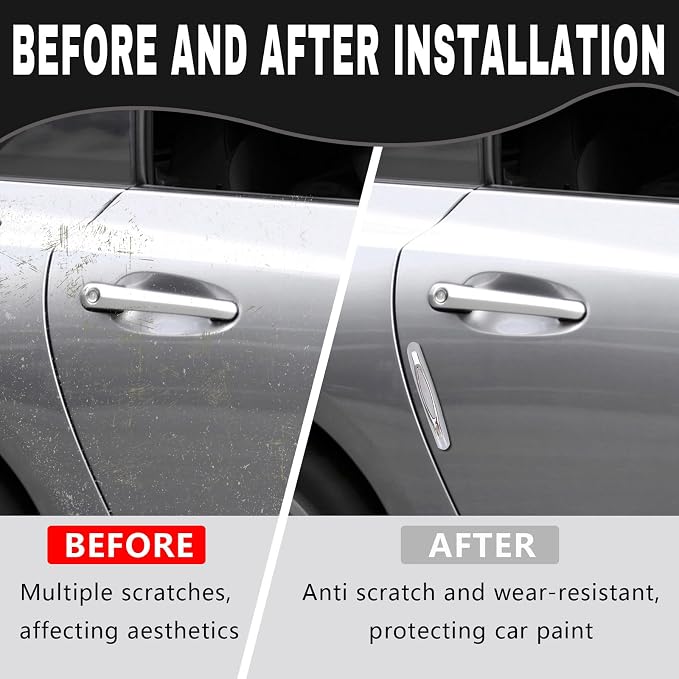 4PCS Car Door Edge Guards, Anti-Scratch Car Door Protector Trim Strip with Self Adhesive, Universal Door Guards for Cars Trucks SUVs, Exterior Car Accessories (Gray)