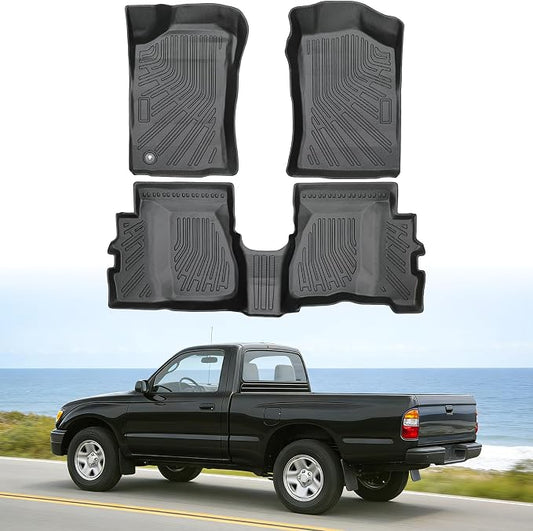 Floor Mats for Toyota Tacoma Xtracab 1995-2004 | Heavy Duty TPE All Weather Protection, Waterproof Non-Slip Black Car Liners (Two-Row Floor Mats)