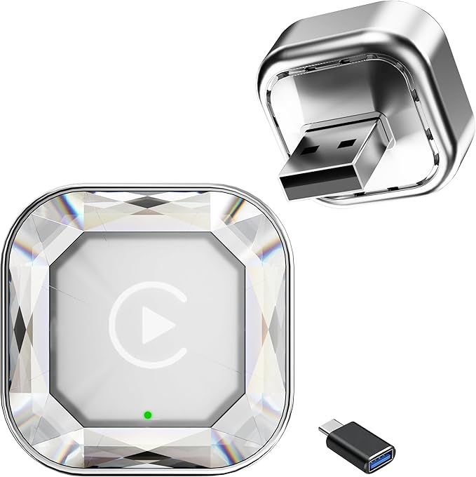 Wireless CarPlay& Android Auto Adapter, Plug in Once Go Wireless Forever | REZYZEN 2026 2in1 Wireless Adapter for iPhone& Android, Fast Heat Dissipation, No Delay, USB A/USB-C Port,