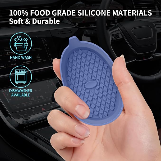 ME.FAN Car Cup Holder Coasters [4 Pack] Silicone Cups Mats, Automotive Universal Non-Slip Recessed Interior Accessories Navy Blue