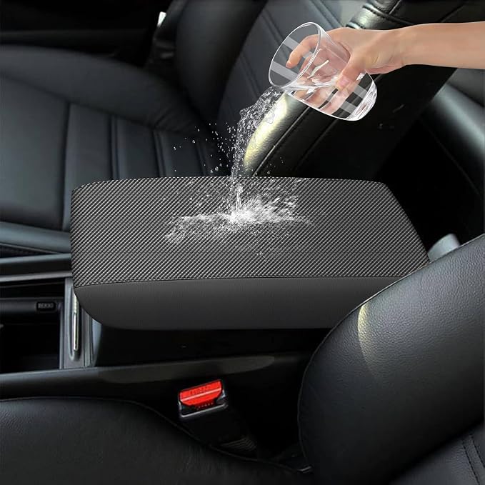 AOMSAZTO Armrest Covers for 2006-2011 Honda Civic Carbon Fiber