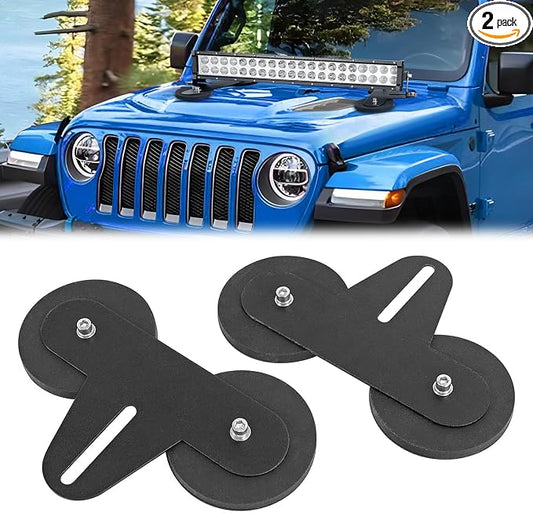 Magnetic Base LED Light Bar Mounting Brackets, Magnetic Light Bar Base for Straight Curved Side-Mounted LED Light Bar Mounting on Hood Roof（2PCS）