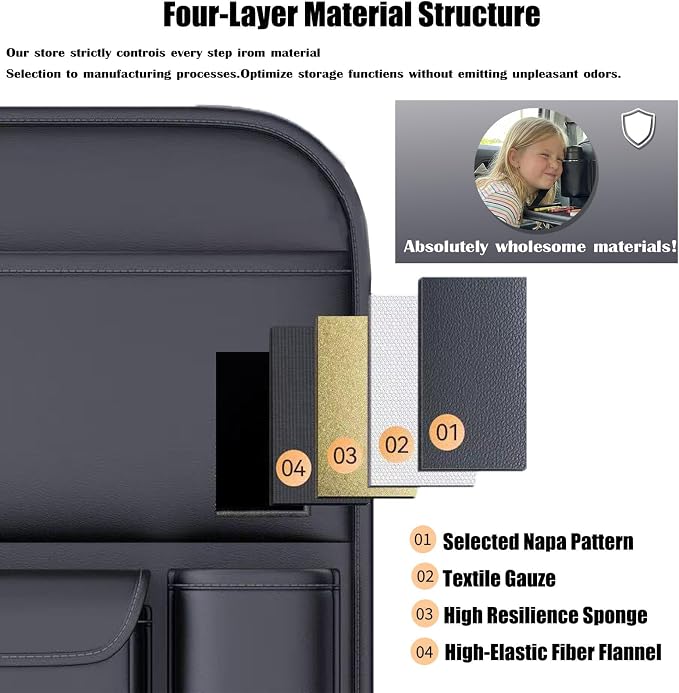 1 Pack - Car Organizer, Back Seat Car Organizer, Back Seat Organizer, Seat Back Organizer.(Black)