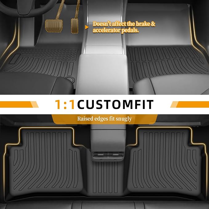 Floor Mats for Toyota Prius 2016-2022(NOT for Prius c & Prius v) | Front Rear Mats & Cargo Liner, TPE Non-Slip Waterproof Summer Winter Car Accessories