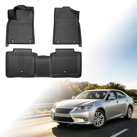 Floor Mats for Lexus ES 350 & ES 300H 2013-2018, Front & Rear Row Mats | ES 350 & ES 300H TPE Floor Mats, All Weather Non-Slip Waterproof