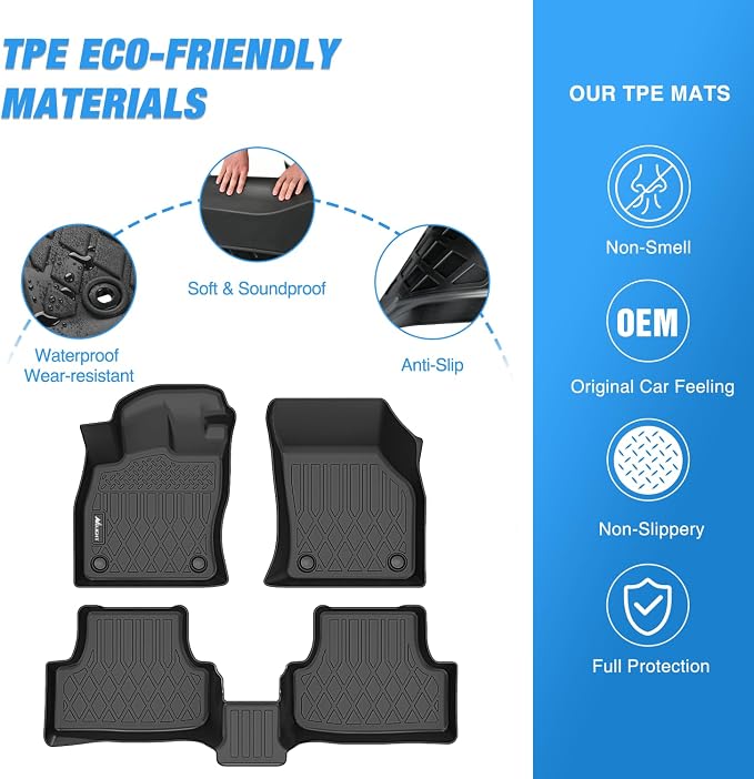 Nilight TPE Floor Mats for Volkswagen VW Golf MK7 1.8 TSI S/SE/SEL (Not for Golf R GTI) 2015 2016 2017 2018 2019 2020 2021, All Weather Custom Fit Heavy Duty Floor Liners