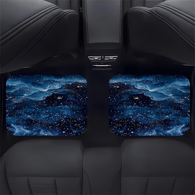 Universal Fit Car Floor Mats Set of 4Pcs, The Dazzling Milky Way All-Weather Front Rear Car Carpet Mats, Non-Slip Car Floor Mat Car Accessories for Automotive Trucks SUV Sedans Vans