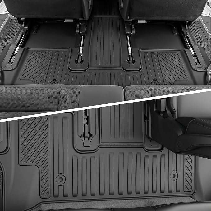 Auxko All Weather Floor Mats for 2027 Kia Telluride Hybrid TPE Liners All Season Accessories Guard Odorless Anti-Slip Floor Liners