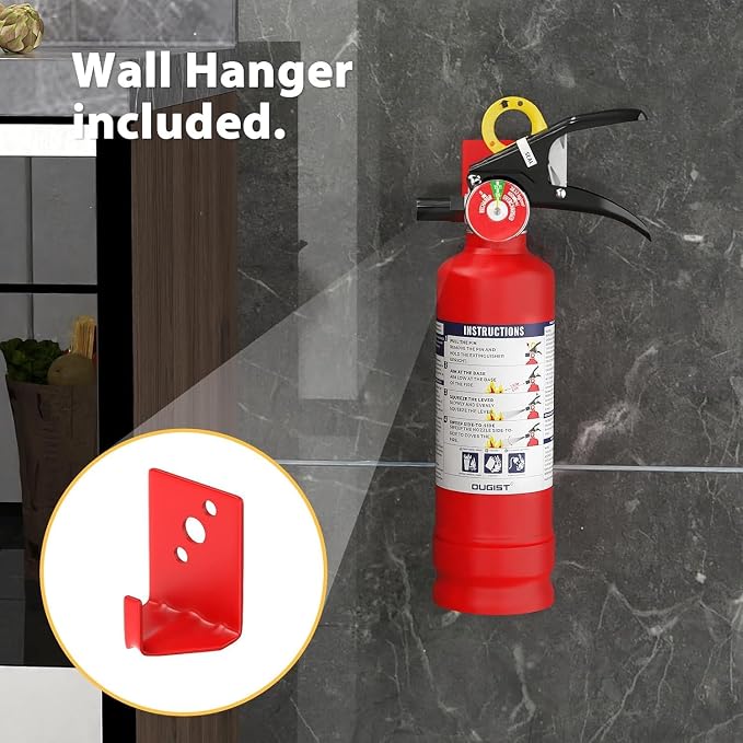 Ougist Pro Fire Extinguisher for Home, 1-A:10-B:C, Dry Chemical, 4 Pack | 2.5 Lb Dry Chemical Set for Small Household, Kitchen and Garage Fires with Quick-Release Handles for Easier Use