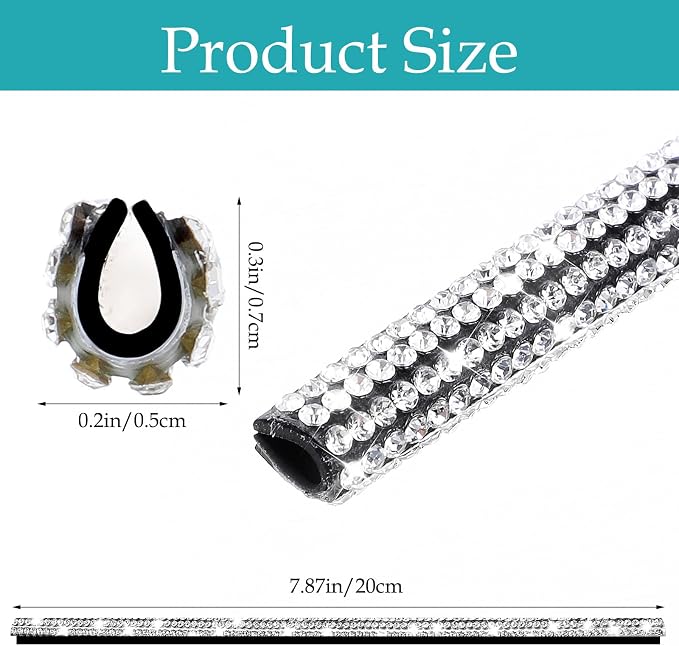 10 Pcs Bling Car Vent Outlet Trim Bling Car Accessories for Women Interior Rhinestone Cars Air Conditioner Vent Decoration Strip Glitter Cars Decorations for Women