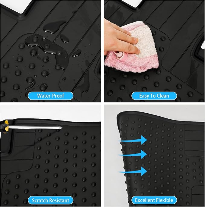 Car Floor Mats Custom Fit for Mini Cooper Hatchtop 5 Door F55 2015-2025 Black Rubber Auto Liner Mats All Weather Protection Odorless