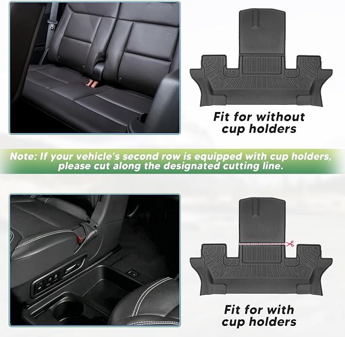 Floor Mats for Ford Explorer 2020-2025 2026 Captain Chairs (Only Fit 6 Seats), All Weather Cargo Liner for Explorer Accessories, Active/ST Line/ST/Platinum Car Accessories, Heavy Duty Car Mats