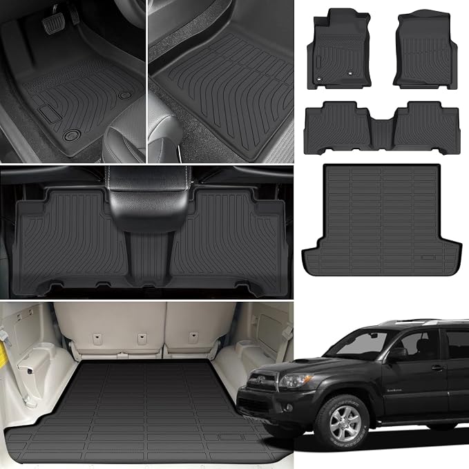 Floor Mats for Toyota 4Runner 2003-2009,4th gen 4runner TPE Floor Mats | NOT for with 3rd row seats,NOT for Sport,for 4Runner SR5|Limited,ONLY for 5 Seats,Front&Rear Row&Cargo Liner
