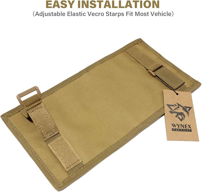 WYNEX Car Sun Visor Organizer MOLLE Panel Fit Most Cars | Small-11.8x6.3", Visor Storage Pouch for Small Tools, Glasses & Docs, Fit Sedan Suvs Vans