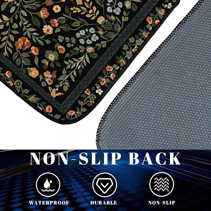 Nature Car Floor Mats Set of 4 Rustic Daisy Butterfly Wooden Automotive Foot Mats Rugs Carpet for Car Non-Slip Auto Car Accessories Universal Fit for Car SUV Truck Van