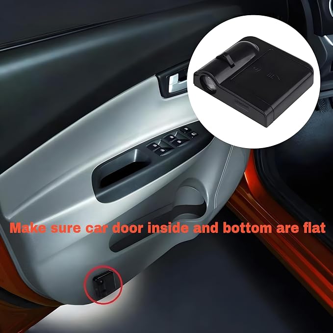 2PCS Car Door Light Projector, Universal LED Welcome Shadow Lights for Cars/SUVs/Trucks, Easy Installation Step Entry Lights, Durable Auto Door Accessories (American Flag)