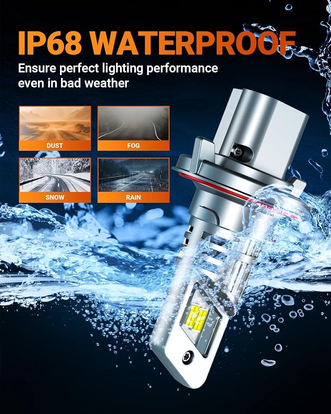 SEALIGHT H13 Bulbs with 6500K White Light,40000LM Super Bright, 1:1Mini Design Fog Light Bulbs,3 Mins Plug-N-Play, Pack of 2 H13 Bulbs