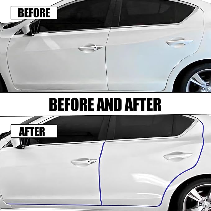 Wuyaoyao 13.1Ft (4M) Car Door Edge Guards, Rubber U Shape Automotive Door Entry Guard Protector Strip, No Glue Required, Universal Vehicle Doors Edge Trim, Exterior Car Accessories (Blue, 13.1FT)
