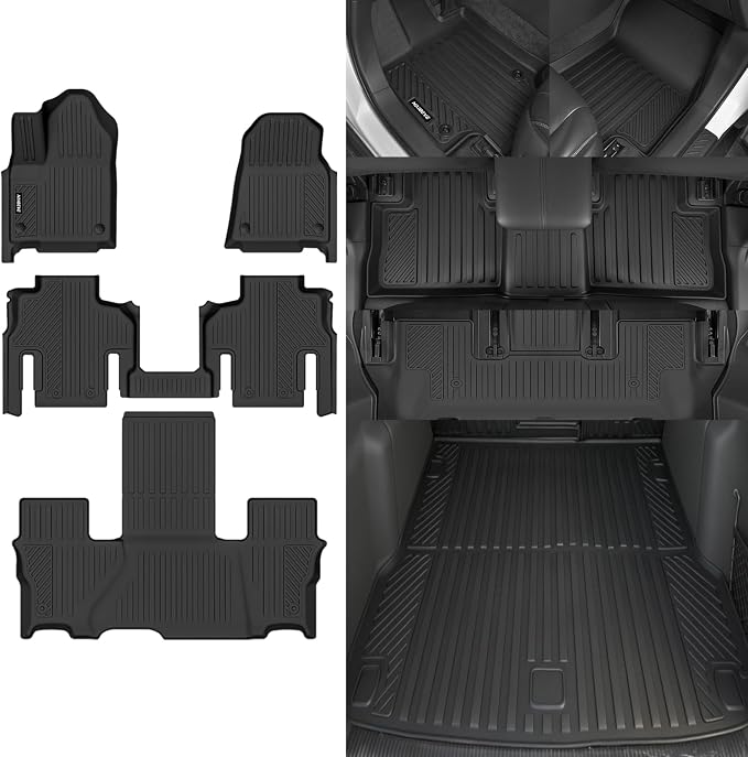 Naibeve Floor Mats for 2026 Jeep Grand Wagoneer 7 Seats | All Weather Floor Mats, 2nd Row Bucket Seats, Not for 8 Seats, Not for Wagoneer S/Not for L Interior Protector accessories