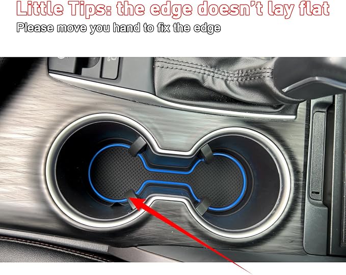 Cup Holder Coaster for Kia Telluride Accessories 2020-2022 2023 2024 2025 | 3D Silicone Cup Holder Insert Mat, Non-slip Center Console Pad, Car Interior Accessories Decoration, Blue Trim, 6pcs Kit