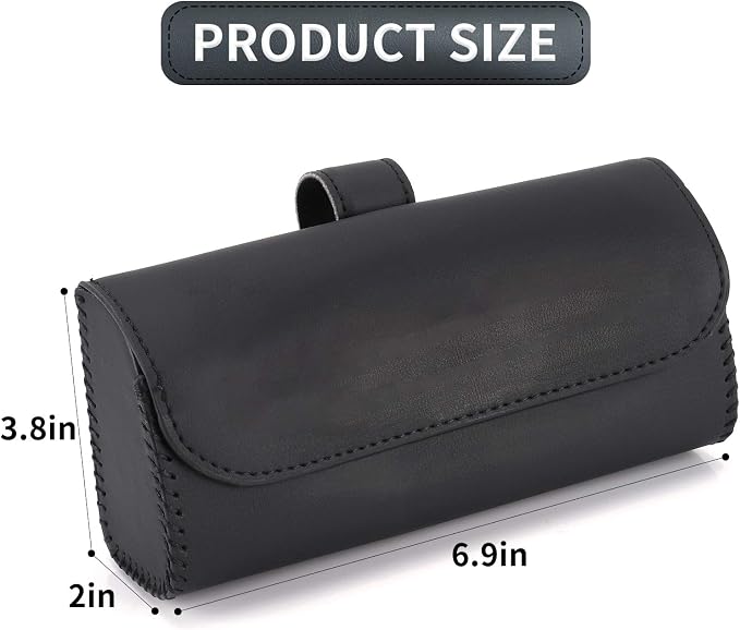 Accmor Glasses Holder for Car Sun Visor, 2 Pack Vehicle Sunglasses Holders Case with Hidden Magnetic Closure, Universal Fit Leather Auto Eyeglasses Organizer Box Eyeglass Hanger Clip Car Accessories