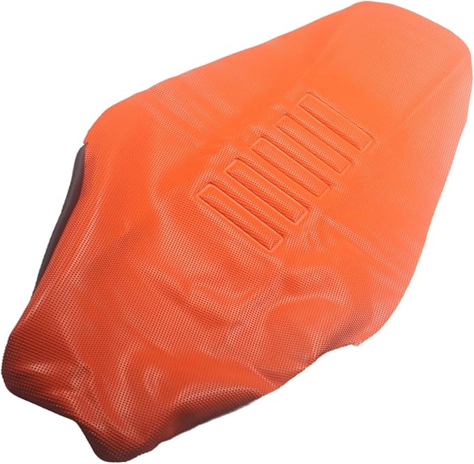 Motorcycle Universal Seat Cover non-slip thick 3D particles suitable Rubber Striped Grip Gripper Soft For CRF WR WRF RMZ YZF SXF EXC EXC XC SX CR KLX 250 Dirt Pit Bike Motocross (Orange) (Orange)