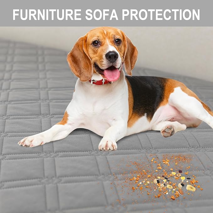 Genina L Shape Couch Cover, Sectional Couch Chaise Covers, Waterproof Washable Sofa Covers for Right L Shape Chaise Lounge, Anti-Slip Sofa Slipcovers for Dogs Cats Pet Friendly(Light Grey)