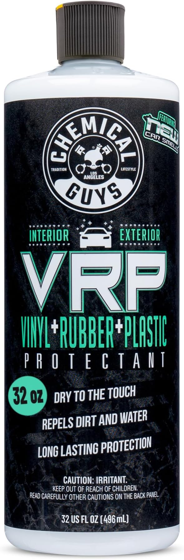 Chemical Guys, VRP Vinyl, Rubber & Plastic Dressing, New Car Scent, 32 oz | With new car smell scent for tires, trim, and dashboards, water-based cream restores deep black without greasy sling