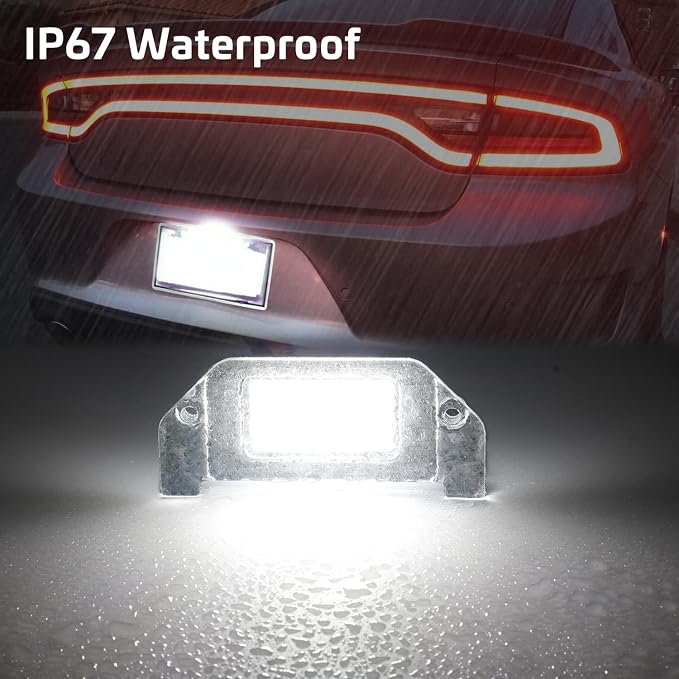 LED License Plate Lights Lamps Compatible with Dodge Challenger Charger Avenger Magnum Dart, 6000K White