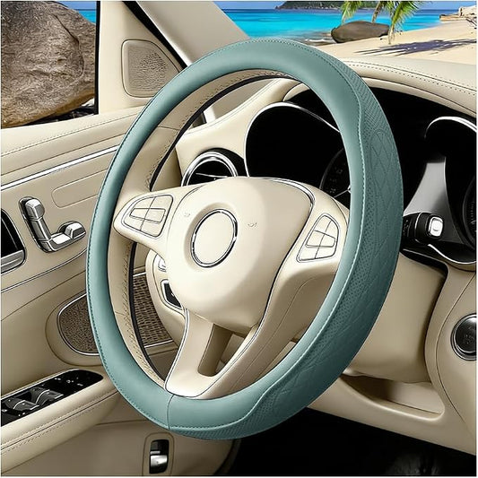 Car Steering Wheel Cover, Breathable Anti-Slip Vehicle Steering Wheel Protector with Inner Ring, Automotive Interior Protective Accessories, Universal for SUV RV Truck (Blue)