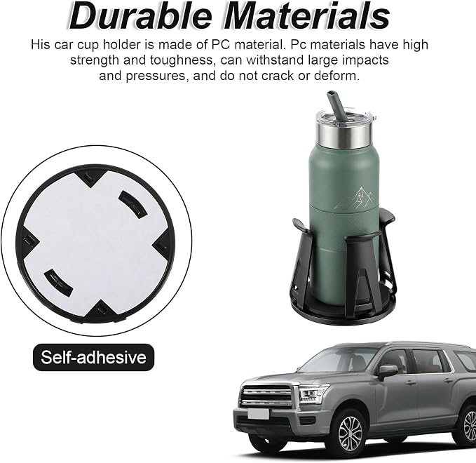 Amaxiu 2 Pcs Car Cup Holder Expander, Adjustable Cup Holder for Cars Automotive Slim Can Cupholder Insert Adapter with Self-Adhesive & Suction Cups Secure Drink Holders for Car SUV Truck