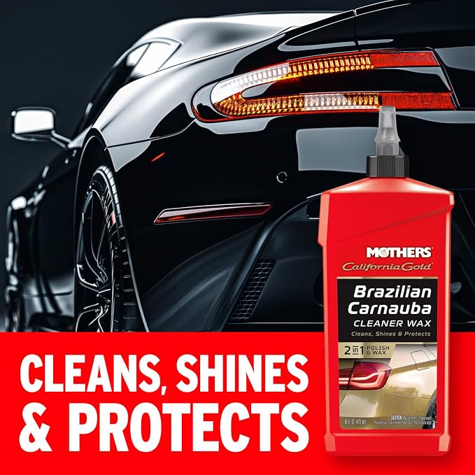 Mothers California Gold Brazilian Carnauba Cleaner Wax, 1 Gallon (05702) | Cleans & Waxes in One Step, Removes Oxidation & Swirls, Premium Carnauba Shine & Protection for All Paint Finishes