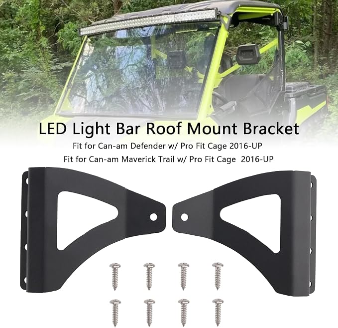 LED Light Bar Roof Mount Bracket 50"/52" 16-25 for Can-am Defender w/ Pro Fit Cage 2016+, Maverick Trail w/ Pro Fit Cage 2016+ Model
