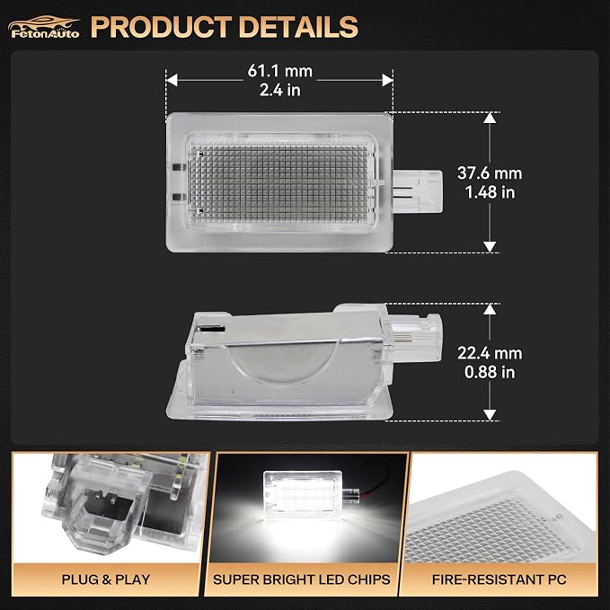 2PC White LED Door Courtesy Lights Welcome Lamp for 2006-2020 Dodge Charger | Challenger Stratus Magnum Avenger Dart Chrysler 300 200 Sebring, Under Door Step Footwell Puddle Lights, Car Door Logo Lights