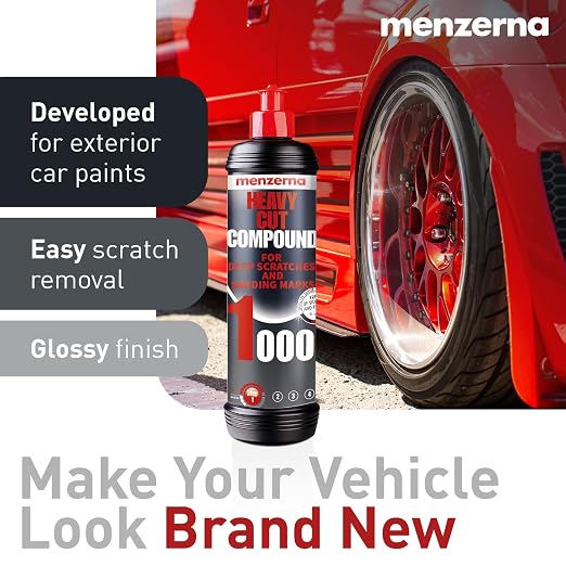menzerna Deep Scratch Remover Kit I Car polishing Set with Menzerna Heavy Cut 1000 (8oz) and 3.5 Inch Polishing Pad I Deep Scratch Remover Kit for All Types of Vehicles