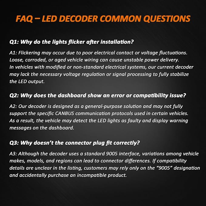 Bestview 9005 H10 LED light Canbus Decoder Kits Compatibility Anti Flickering Resistor Warning Canceler Pack of 2 | Plug and Play Smart Error Free Load Resistor Adapter Kits