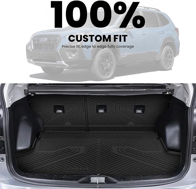LASFIT Floor Mats & Cargo Mats Fits for Subaru Forester 2019-2024, All Weather TPE Custom Fit Easy Clean Durable Floor Liners for Forester 2019 2020 2021 2022 2023 2024 Car Mats & Trunk Liner, Black
