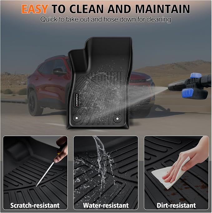 All Weather Floor Mats Cargo Liner for Chevy Trax 2014-2023 & Buick Encore 2013-2023 (Not GX), TPE Rubber Floor Liners Anti-Slip Full Set Automotive Mats for Chevy Trax & for Buick Encore Accessories