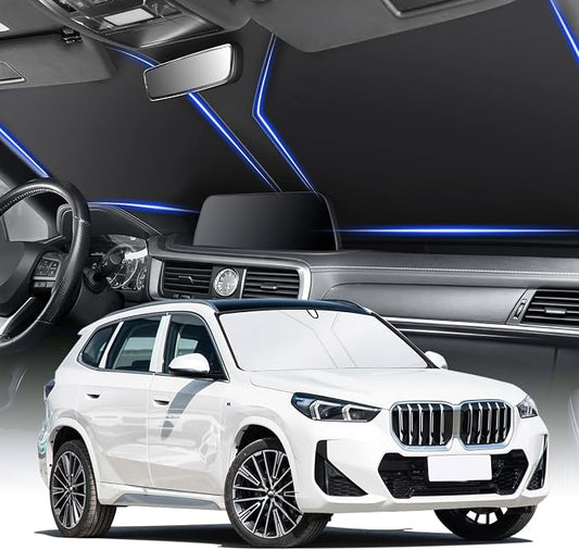 SINGARO Universal 300T Car Windshield Sun Shade, Foldable Reflective for Windshield & Window Shades with Overlapping Design, Car Interior Accessories (64.5" L x 33" W)
