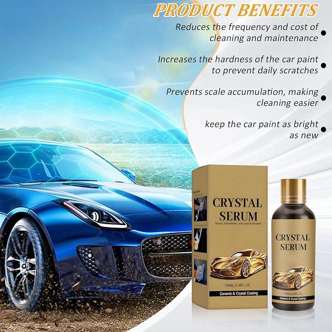 2PCS 100ML PTZ Crystal Serum – Advanced Graphene Ceramic Coating for Cars,9H Graphene Coating for Auto Car Detailing, High Gloss Crystal Coating for Car Lovers & Detailers